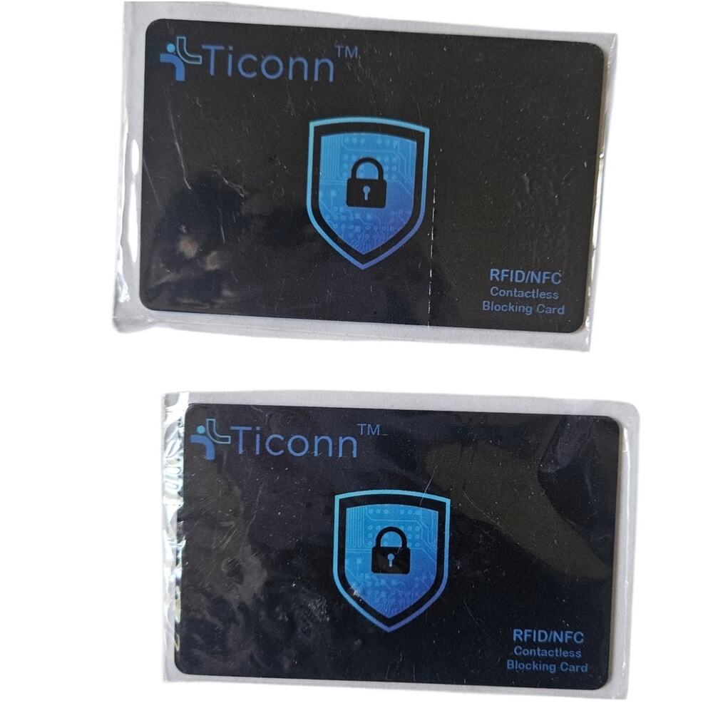 Ticonn RFID NFC Blocking Cards Set of 2 Contactless Identity Theft